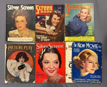 Group of 6 Vintage Movie Magazines