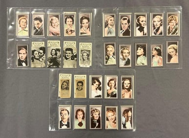 Group of 55 Cigarette Cards of Hollywood Stars