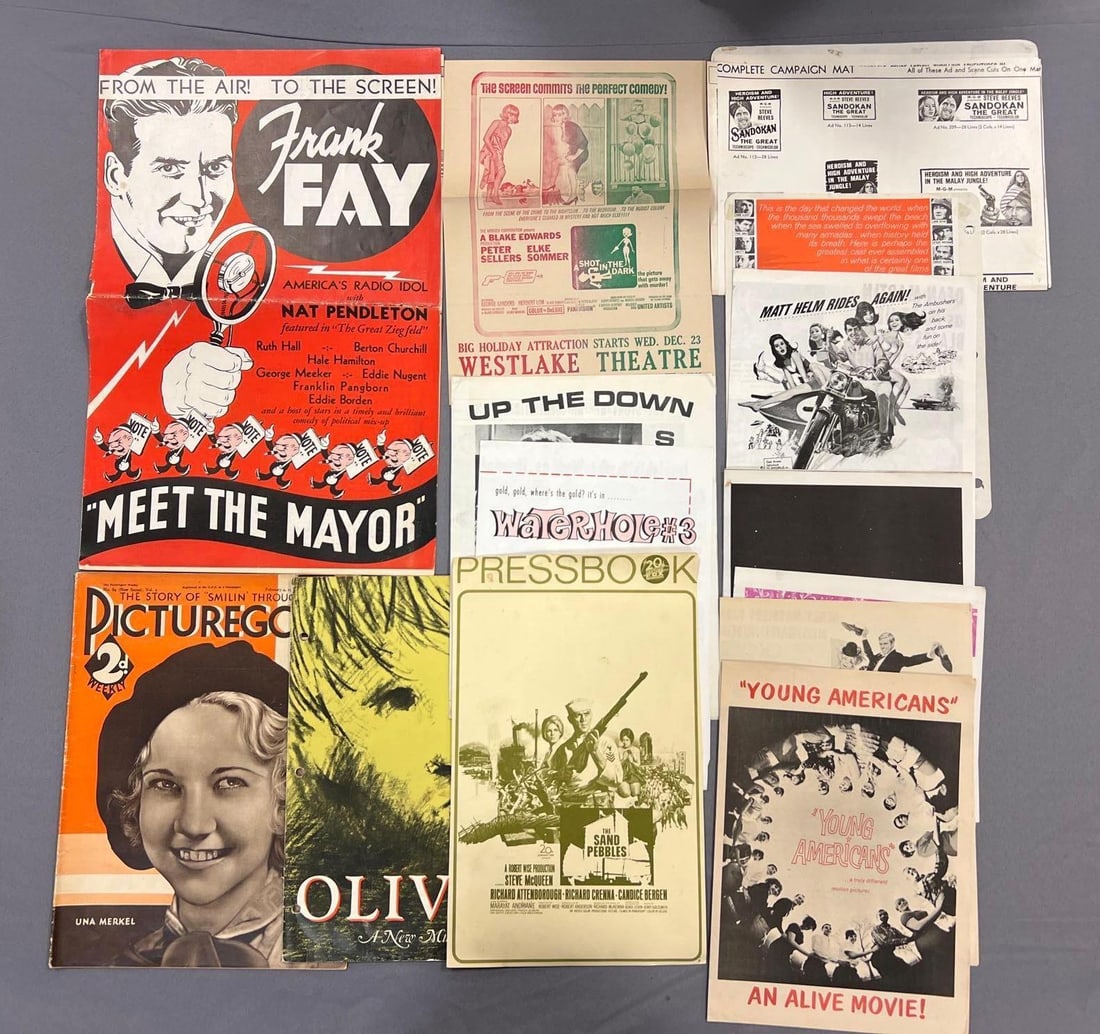 Group of Movie advertisement, press, books, and more: Featuring Dean Martin, Steve, McQueen, and more