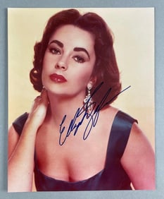 Signed Elizabeth Taylor Glossy Photograph