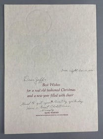 Hank Worden Christmas Card