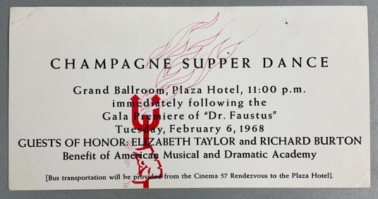 1968 Dr. Faustus Champagne Supper Dance Invitation