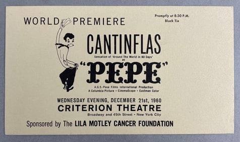 1960 Catinflas as Pepe World Premiere Invitation