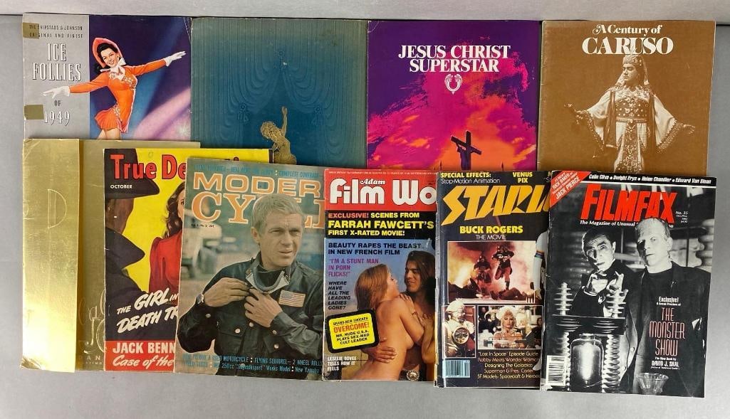 Group of 10 Programs and Magazines: Includes Steve McQueen and Sonja Hence, some foxing throughout, largest measures 12 x 9 inches