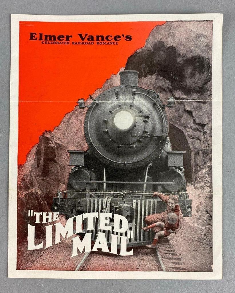The Limited Mail Warner Bros Pictures Herald: Featuring Monte Blue and Vera Reynolds, measures 6 3/4 x 5 1/2 inches
