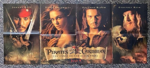 2003 Pirates of the Caribbean The Curse of the Black Pearl Advance Poster