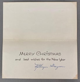 Actress Kathryn Grayson Signed Christmas Card