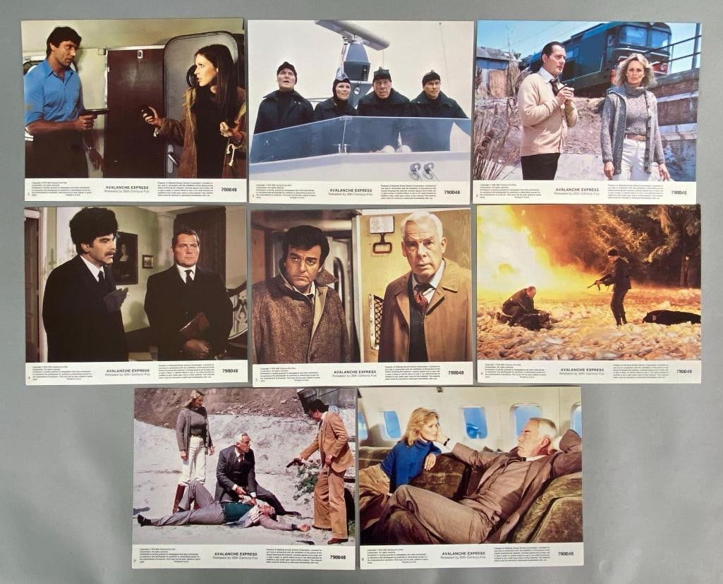 Group of 8 1979 Avalanche Express Mini Lobby Cards: 20th Century Fox, Measures 8 x 10 inches.
