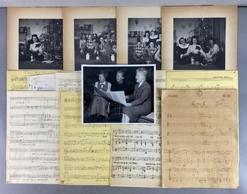 Group of 19 Gloria and Donna Wood Photos and Music Sheets