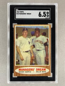 1962 Topps Mangers Dream Mantle/ Mays #18 SGC 6.5