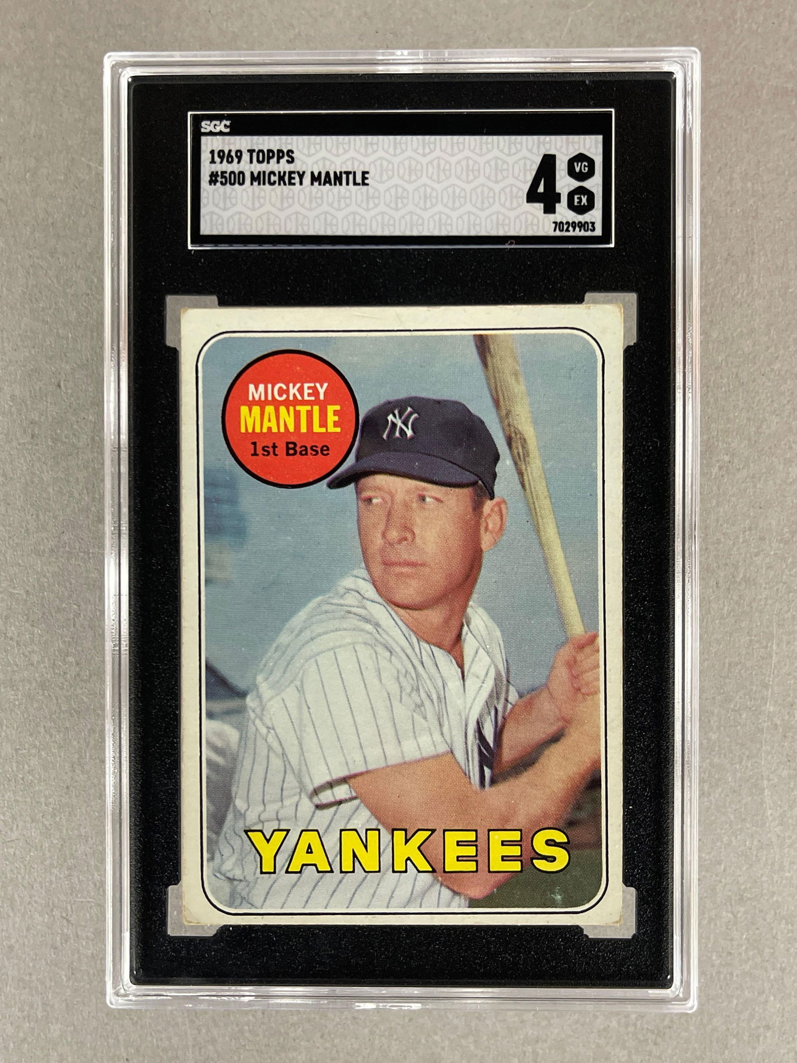 1969 Topps Mickey Mantle #500 Yellow Name SGC 4 (1 of 2)