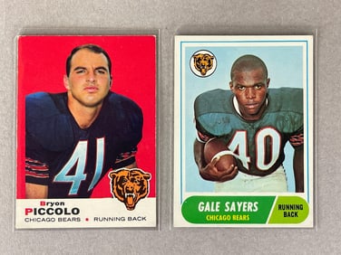 1969 Topps Bryan Piccolo and 1968 Topps Gale Sayers