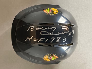 Bobby Hull Signed Official NHL Chicago Blackhawks Replica Mini Helmet