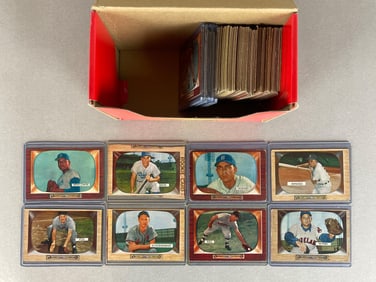 125+ 1955 Bowman Baseball Cards with HOFs, High Numbers, and Umpires