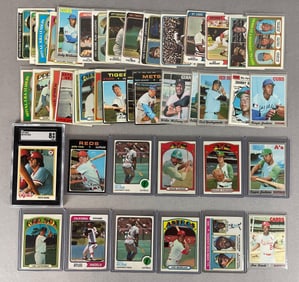 45 - 1970s. Topps Baseball HOFs, Stars, and Rookies, with 1978 SGC 8 Rose