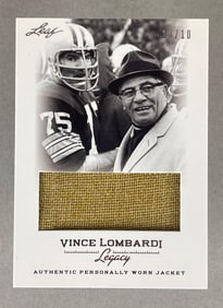 2012 Leaf Vince Lombardi Legacy Game Worn Jacket Card 10/10