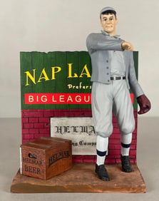 Rare Helmar Brewing Company Nap Lajoie Statue Home Jersey