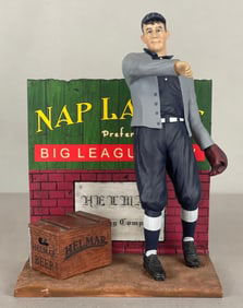 Rare Helmar Brewing Company Nap Lajoie Statue Away Jersey