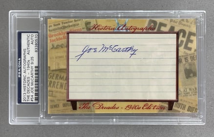 2013 Historic Autographs The Decades 1940s Joe McCarthy #54 PSA/DNA Authentic 9/25