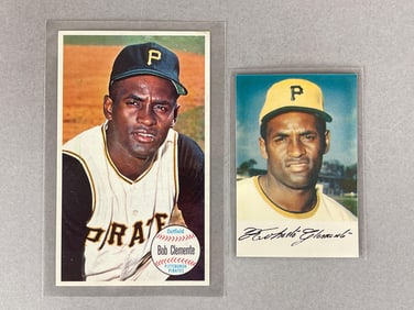 1964 Topps Giants + 1972 Daily Juice Fan Club Roberto Clemente cards