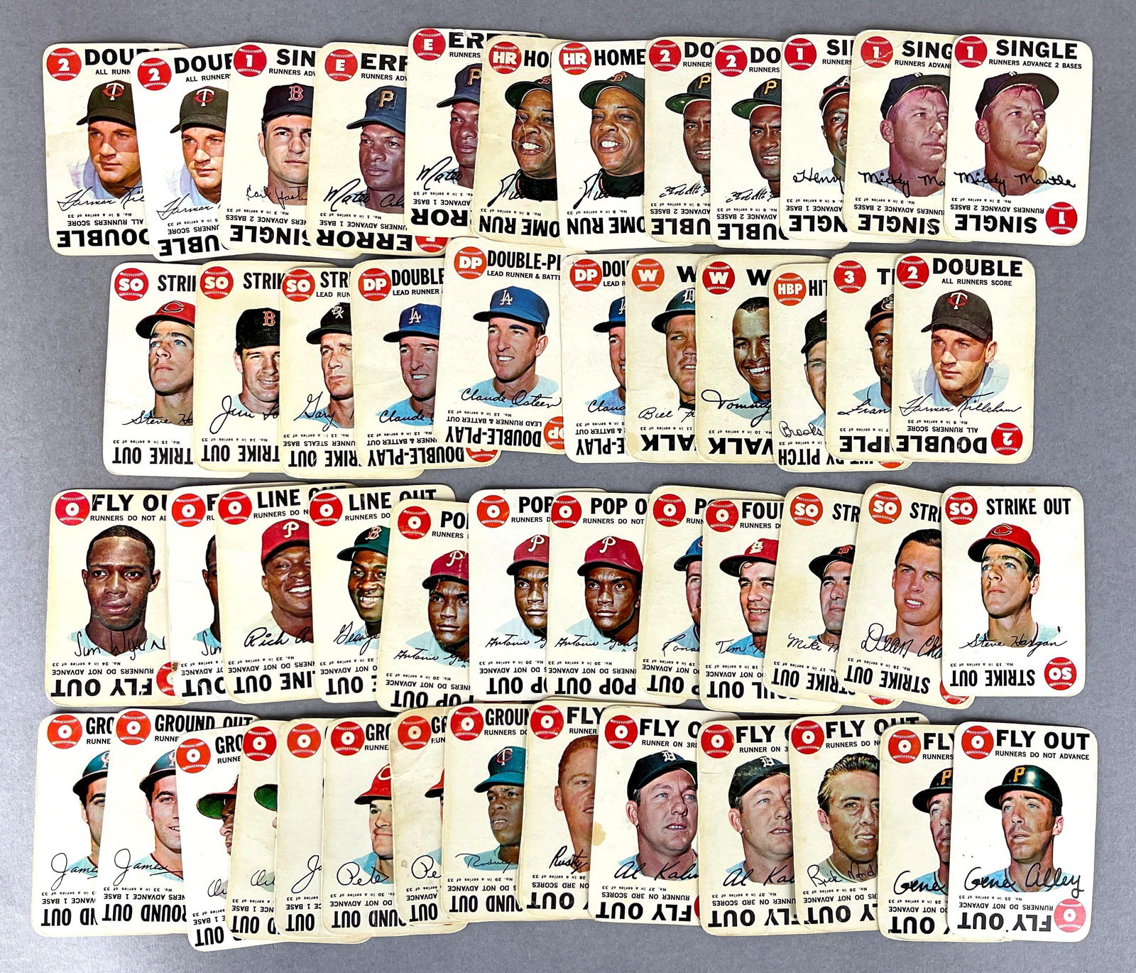 45+ 1968 Topps Game Baseball Cards with Mantle, Mays, and Clemente (1 of 2)