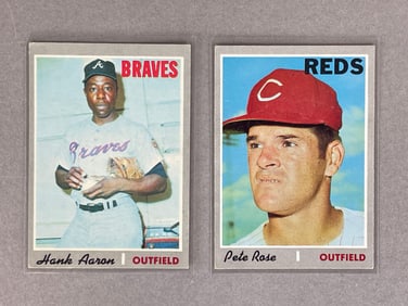 1970 Topps Hank Aaron and Pete Rose Cards