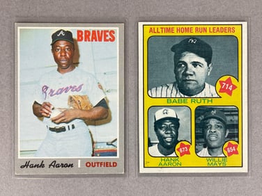 1970 and 73 Topps Hank Aaron Cards