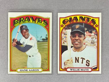 1972 Topps Hank Aaron and Willie Mays Cards
