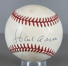 Hank Aaron Signed Official MLB NL Rawlings Baseball with COA