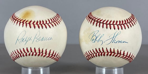 Bobby Thomson and Ralph Branca Signed Baseballs with PSA COA