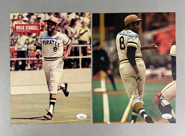 2- Willie Stargell Signed Magazine Photos with JSA COAs