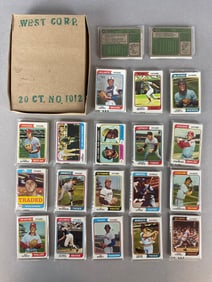 1974 Topps Baseball West Corps Cello Fun Pack Vender Box of 20 with Stars Showing