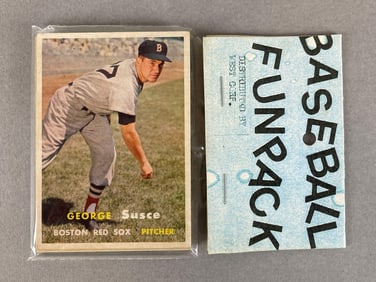 1957 Topps Baseball West Corps Cello Fun Pack with Duke Snider on Back