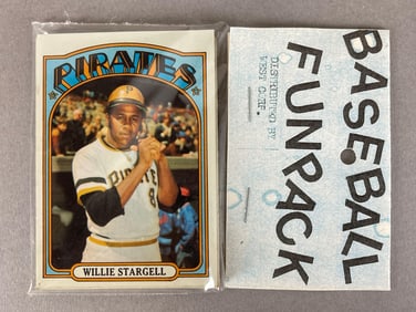 1972 Topps Baseball West Corps Cello Fun Pack with Willie Stargell on Top