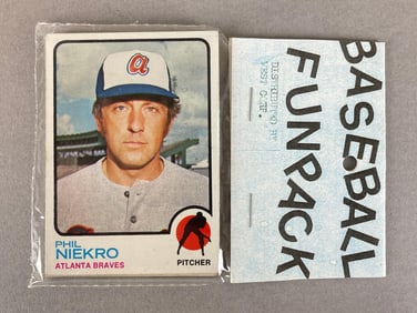 1973 Topps Baseball West Corps Cello Fun Pack with Phil Niekro on Tops