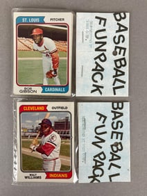 2 - 1974 Topps Baseball West Corps Cello Fun Pack with Bob Gibson on Top