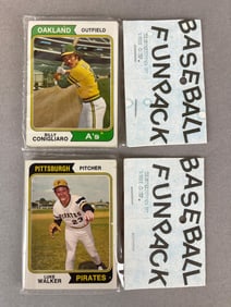 2 - 1974 Topps Baseball West Corps Cello Fun Pack with Rollie Fingers on Back