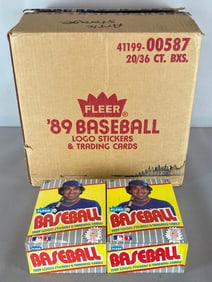 2 - 1989 Fleer Baseball Wax Box from Original F-Face Error Case
