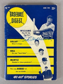 Ted Williams Signed 1951 Baseball Digest with JSA COA