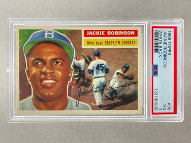 1956 Topps Jackie Robinson White Back #30 PSA 3