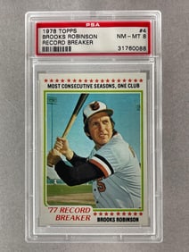 1978 Topps Brooks Robinson Record Breaker #4 PSA 8