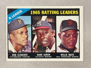 1966 Topps NL Batting Leaders Clemente/ Aaron/ Mays #215