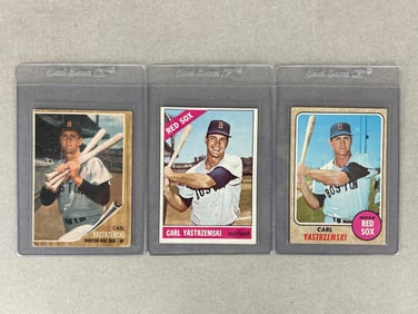 1962, 66, and 68 Topps Carl Yastrzemski Cards