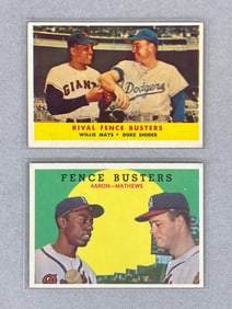 1958 and 59 Topps Fence Busters Cards