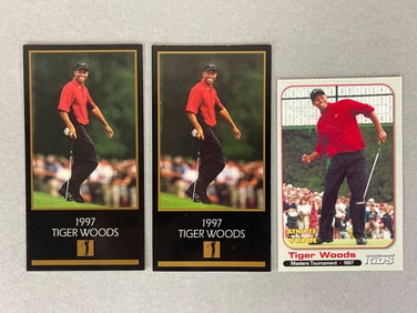 2 - 1997 Grand Slam Ventures and 2001 Sports Illustrated for Kids Tiger Woods Cards