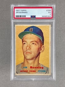 1957 Topps Jim Bunning #338 PSA 3 Rookie