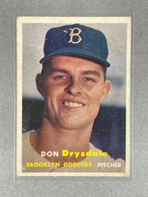 1957 Topps Don Drysdale #18 Rookie