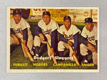 1957 Topps Dodgers Sluggers, Furillo/ Hodges/ Campanella/ Snider #400