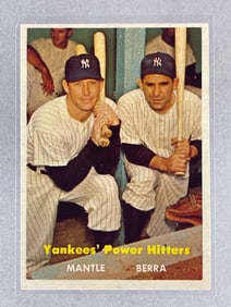 1957 Topps Yankees Power Hitters Mantle/ Berra #407