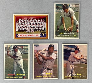 4 - 1957 Topps Chicago White Sox HOFs + Team Card #329